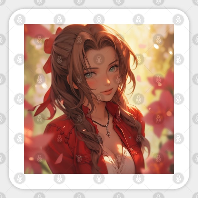 Cute aerith Sticker by WabiSabi Wonders